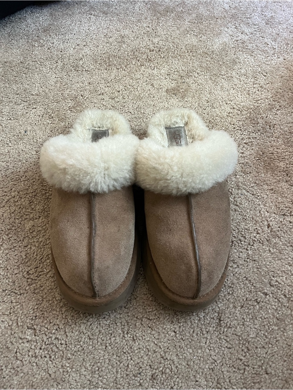 UGG Chestnut Suede Shearling Lined Slippers